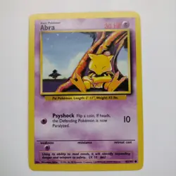 1999 Pokemon Game Base Set #043/102 Abra Common NM - Image 1
