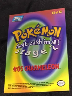 VINTAGE Charizard 1999 Topps E6 Pokemon The First Movie Stage 3 Blue label logo - Image 2