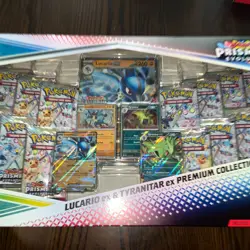 Pokemon Prismatic Evolutions Lucario & Tyranitar ex Premium Collection Lot of 2 - Image 2