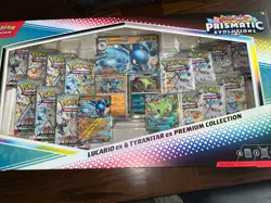 Pokemon Prismatic Evolutions Lucario & Tyranitar ex Premium Collection Lot of 2 - Image 4
