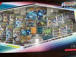 Pokemon Prismatic Evolutions Lucario & Tyranitar ex Premium Collection Lot of 2 - Image 5