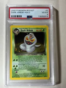 2000 Pokemon Rocket - Dark Arbok - Holo #2 Graded PSA 4 RARE DBL SWIRL✨⚡ - Image 1
