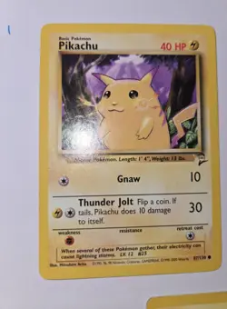 RARE AUTHENTIC PIKACHU POKEMON CARDS BASE & 2ND EDITION 87/130 - 58/102 - 60/64 - Image 2