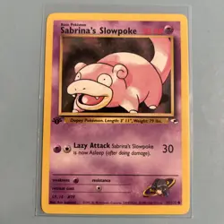 1st Edition Sabrina's Slowpoke 95/132 Gym Heroes Pokemon TCG Mint Condition - Image 1