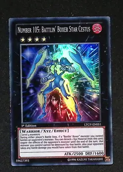 Number 105: Battlin' Boxer Star Cestus LTGY-EN051 Super Rare 1st Edition Yugioh - Image 1