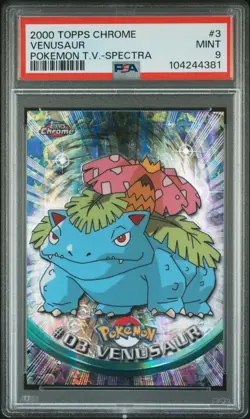 Topps Chrome 2000 Pokemon T.V. Spectra Card Venusaur #3 PSA 9 POP 28 - Image 1