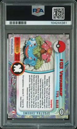 Topps Chrome 2000 Pokemon T.V. Spectra Card Venusaur #3 PSA 9 POP 28 - Image 2