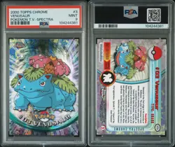 Topps Chrome 2000 Pokemon T.V. Spectra Card Venusaur #3 PSA 9 POP 28 - Image 3