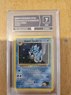 Pokemon TCG Giovanni's Gyarados Holo Card 5/132 Gym Challenge Rare graded 7 NM - Image 1