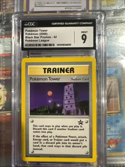 Pokemon Tower Black Star Promo 42 League Mint Non Holo Card CGC 9 - Image 1
