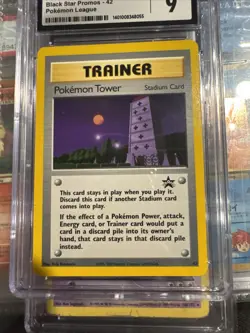 Pokemon Tower Black Star Promo 42 League Mint Non Holo Card CGC 9 - Image 4