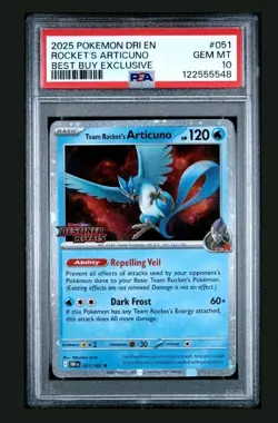 Team Rockets Articuno Best Buy Exclusive PSA 10 2025 Pokemon Stamped Promo - Image 1