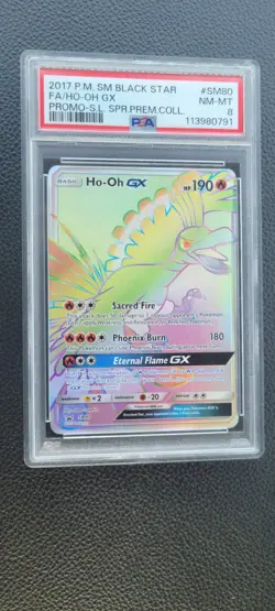 2017 Pokemon Sun And Moon Black Star Full Art Ho-oh Gx #sm80 Promo Premium... - Image 1