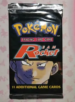 2000 Pokemon Unlimited Team Rocket Giovanni Art Sealed Booster Pack Unweighed - Image 1