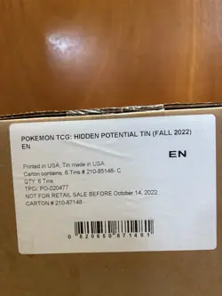 Pokemon TCG Hidden Potential Tin Case Of 6 Tin 1st Print Run 6 TINS New Sealed - Image 1
