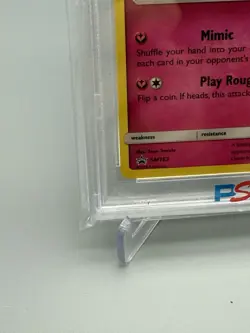 Mimikyu Pokemon Sun & Moon Team Up Black Star Promo Cosmos Holo SM163 PSA 9 - Image 5