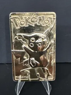 #25 Pokemon 23k Gold Plated PIKACHU Trading card. Nintendo 1999 - Image 1