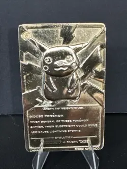 #25 Pokemon 23k Gold Plated PIKACHU Trading card. Nintendo 1999 - Image 2