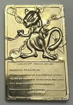 Vintage 1999 Nintendo 23K Gold Plated Pokemon Trading Card - Mewtwo - Image 2