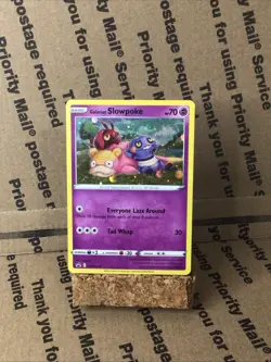 Pokemon Card Galarian Slowpoke SWSH126 Promo cosmos RARE HOLO HD GALAXY SWIRL - Image 1