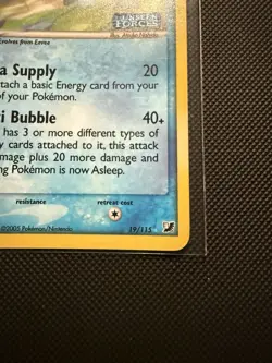 Vaporeon 19/115 Reverse Holo Stamped Rare Pokemon Card Ex Unseen Forces 2005 - Image 5