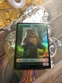 Bear / Human Warrior Token Foil MTG Kaldheim - Pack Fresh - - Image 1