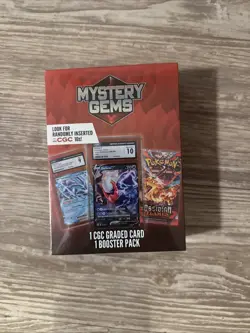 Pokemon Mystery Gems 1 CGC Graded Card & 1 Booster Pack 2025! New Sealed Box! - Image 1