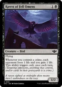 Raven of Fell Omens Outlaws of Thunder Junction [MTG] 101 🏴‍☠ - Image 1