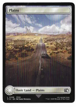 MTG Plains Full Art Final Fantasy (FIN) Basic Land Magic Card #0296 Unplayed - Image 1