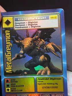 Digimon MetalGreymon DW-01 Rare Holo Card PlayStation Promo Bandai 1999 - Image 4