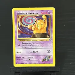 Pokemon Drowzee Gym Heroes Sabrina's Card 92/132 Regular Common LP - Image 1