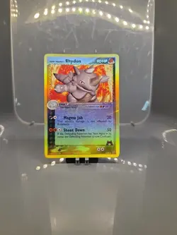2004 Pokemon RHYDON Ex Team Magma vs Aqua REVERSE HOLO Foil Rare Card 11/95 NM - Image 1