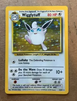 Pokemon ERROR WIGGLYTUFF Card JUNGLE Set 16/64 HOLO RARE Error/Misprint - Image 1