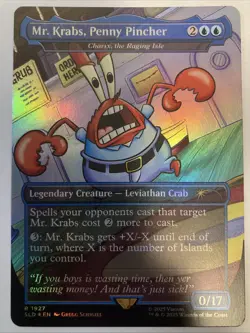 1x Mr. Krabs, Penny Pincher (Charix), Foil, Spongebob Secret Lair Drop, MTG NM - Image 1