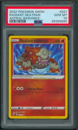 Pokemon SWSH Astral Radiance Radiant Heatran 027/189 PSA 10 - Image 1