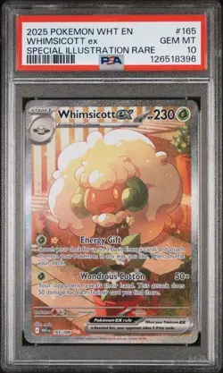 2025 POKEMON WHT EN-WHITE FLARE SPECIAL ILLUSTRATION RARE WHIMSICOTT EX PSA 10 - Image 1