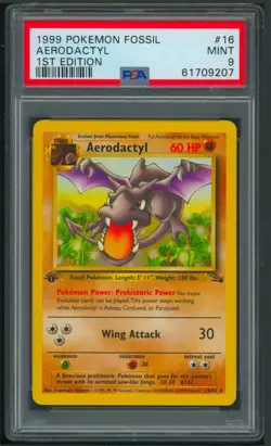 Pokemon 1st Edition Fossil Aerodactyl 16/62 PSA 9 - Image 1