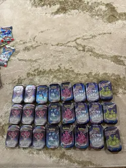 Pokemon TCG Scarlet & Violet Paldean Fates Mini Tins Lot Of 10 Sealed New - Image 1