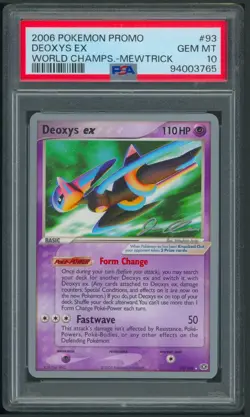 Pokemon EX Emerald World Championship Deoxys EX 93/106 PSA 10 POP 4 - Image 1
