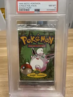 Unlimited Sealed Jungle Booster Pack PSA 8 Wigglytuff Pack Art- Pokemon TCG - Image 1