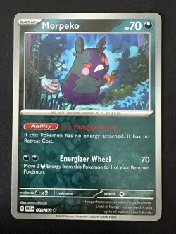 POKEMON TCG MORPEKO 121/182 PARADOX RIFT RARE REVERSE HOLO ENGLISH - Image 1