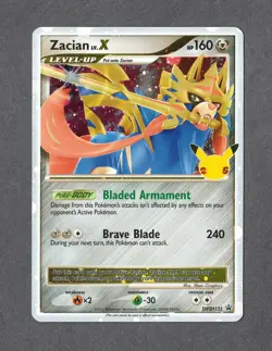 Pokemon TCG Celebrations - Zacian LV. X SWSH135 Black Star Promo - NM-MT+ - Image 1