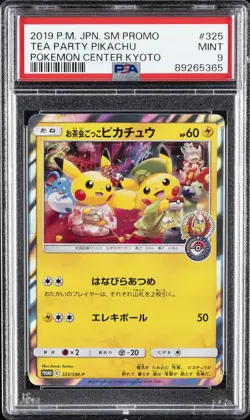 2019 POKEMON JPN SM PROMO POKEMON CENTER KYOTO #325 TEA PARTY PIKACHU PSA 9 - Image 1