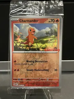 Charmander 004/165 Gamestop Stamped Promo Reverse Holo SEALED Pokemon NM/MINT - Image 1