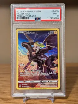 2022 PSA 9 FA Zekrom #TG05 Full Art Trainer Gallery Pokemon TCG SWSH BS - Image 1