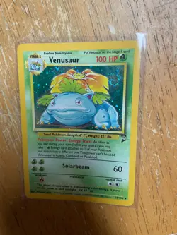 Venusaur 018/130 Base Set 2 Holo Swirl Unlimited Pokemon TCG 1999-2000 WOTC - Image 1