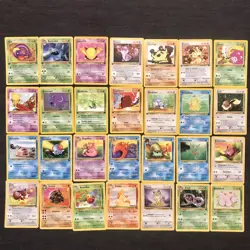 Vtg Pokemon TCG 28 Card Lot 1st Ed. French- Fossil Jungle Rocket Un/Common WOTC - Image 1