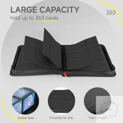 9 Pocket Card Binder,360 Pockets Trading Card Binder,Double Sided Pocket Collect - Image 5