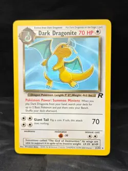 Dark Dragonite Team Rocket 22/82 Non-Holo Rare Card Pokemon - Image 1