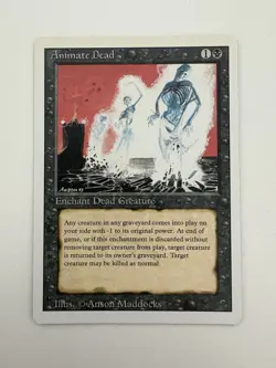 Animate Dead MTG Magic the Gathering Card NM Near Mint Revised 3ED - Image 1